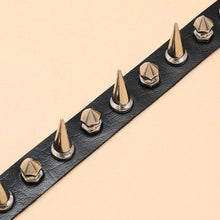 Load image into Gallery viewer, Black Punk Rock Leather Necklace Necklace
