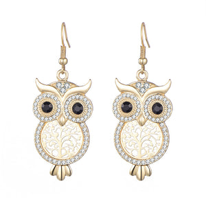 Fashion Personality Owl Ear Hook Punk Opal Earrings Alloy Earrings