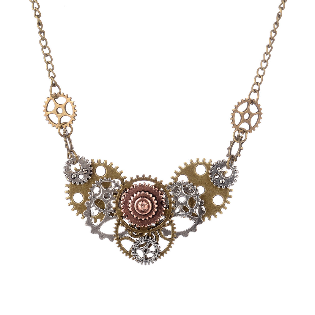 European And American Vintage Necklace Gear Pendant Necklace