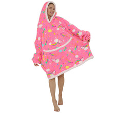 Load image into Gallery viewer, Lazy Blanket Composite Lamb Velvet Pullover Flannel Sweater Tv TV Blanket Hooded Lazy Outdoor Warm Pajamas
