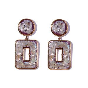 Fashion Hollow Geometric Earrings Personality Exaggerated Square Earrings