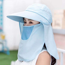 Load image into Gallery viewer, Sun Hats For Women Summer Sun Visor Hat With Big Heads Wide Brim Beach Hat Omnibearing UV Female Caps Face Neck Protection
