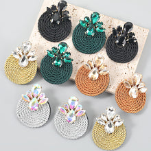 Load image into Gallery viewer, Polyester Stretch Thread Woven Round Earrings
