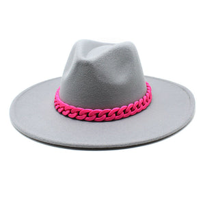 Men's And Women's Large Brim Wool Top Hat