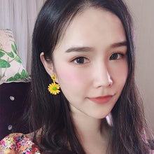 Load image into Gallery viewer, Personalized Net Red Long Tassel Earrings Yellow Earrings  Earrings
