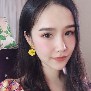 Personalized Net Red Long Tassel Earrings Yellow Earrings  Earrings