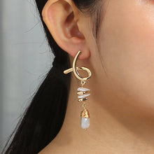 Load image into Gallery viewer, Bi Heart Earrings Female Small  Jelly Blue Natural Stone Earrings Antique Wild Creative Earrings
