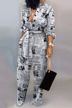 Load image into Gallery viewer, Printed Leopard Print Long Sleeve Jumpsuit
