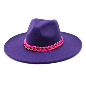 Men's And Women's Large Brim Wool Top Hat