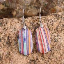 Load image into Gallery viewer, Earrings Boho Striped Emperor Stone Earrings Rainbow Color
