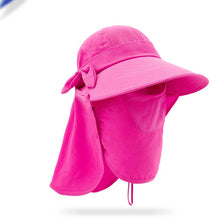Load image into Gallery viewer, Sun Hats For Women Summer Sun Visor Hat With Big Heads Wide Brim Beach Hat Omnibearing UV Female Caps Face Neck Protection
