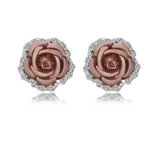Earrings Source Wholesale Rose Flower Ear Clip Earrings