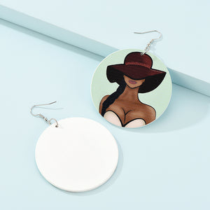 Printed Wooden Earrings Earrings