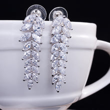 Load image into Gallery viewer, Fashion Zircon Tassel Wheat Ears Leaf Earrings
