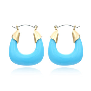 Designer Exaggerated Color Resin Earrings Retro U-shaped Acrylic Earrings Niche Cold Wind Earrings