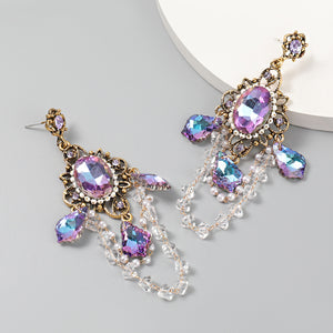 Alloy Diamond Acrylic Earrings Korean Earrings Girl Retro Earrings