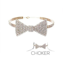Load image into Gallery viewer, Rhinestone Bow Necklace
