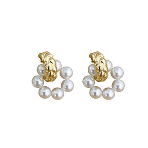 C-shaped Pearl Earrings, A Pair Of Earrings