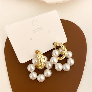 C-shaped Pearl Earrings, A Pair Of Earrings