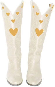 Large Size Long Tube Embroidered Mid-heel Fashion Martin Boots
