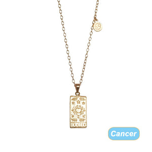 Tarot Necklace Popular Square Brand Retro Constellation Necklace