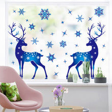 Load image into Gallery viewer, Christmas Elk Snowflake Sticker Decoration Glass Window Kids Room Christmas Wall Stickers Home Decals Decoration
