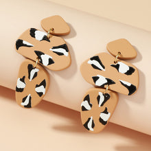 Load image into Gallery viewer, Retro Style Hit Color Round Geometric Long Earrings
