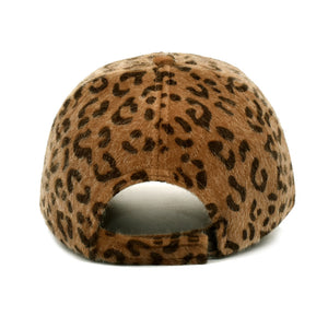 European And American New Baseball Cap Female Leopard Fluff