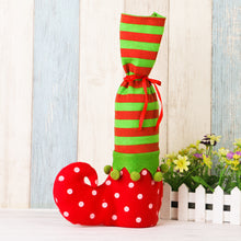 Load image into Gallery viewer, Christmas Decorations Striped Christmas Wine Bottle Set
