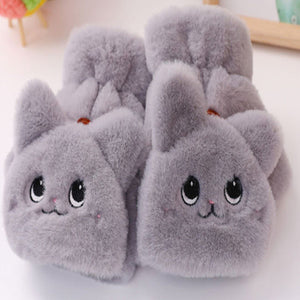 Cute Clamshell Warm And Velvet Padded Gloves
