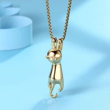 Load image into Gallery viewer, Cat Necklace Pendant Titanium Steel Necklace Peeping Cat
