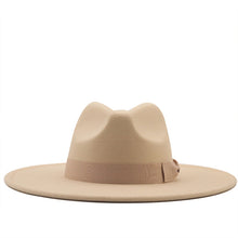 Load image into Gallery viewer, Jazz Top Hat Autumn And Winter New Men&#39;s And Women&#39;s Woolen Hats Simple Felt Big Brim Hat
