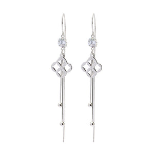 Geometric Earrings Simple Temperament Zircon Sterling Silver Earrings