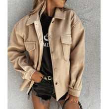 Load image into Gallery viewer, Fashion Solid Color Single-Breasted Woolen Coat
