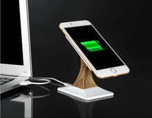 Load image into Gallery viewer, Wood Grain Desktop Mobile Phone Wireless Charger
