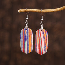 Load image into Gallery viewer, Earrings Boho Striped Emperor Stone Earrings Rainbow Color
