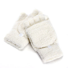 Load image into Gallery viewer, Coral Fleece Flip Half-finger Gloves, Writing And Internet Travel Warm Gloves
