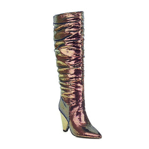 Pointed Thick Heel Fashion Women's Boots Nightclub High Boots Trendy Shoes