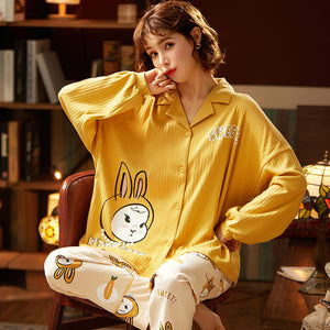 Pajamas Women's Long-sleeved Spring And Autumn Thin Section Net Red Cotton Cute