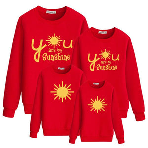 The New You Are My Sunshine You Are My Sun Letter Printed Long-Sleeved Sweater