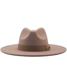 Load image into Gallery viewer, Jazz Top Hat Autumn And Winter New Men&#39;s And Women&#39;s Woolen Hats Simple Felt Big Brim Hat

