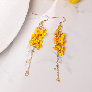 Personalized Net Red Long Tassel Earrings Yellow Earrings  Earrings