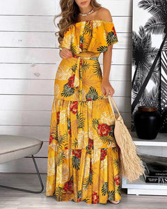 Fashion One-Neck Waist Dress
