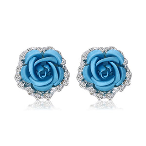 Earrings Source Wholesale Rose Flower Ear Clip Earrings