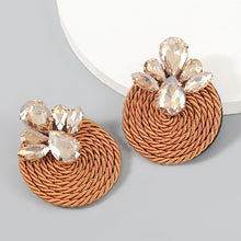 Load image into Gallery viewer, Polyester Stretch Thread Woven Round Earrings
