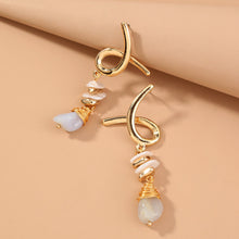 Load image into Gallery viewer, Bi Heart Earrings Female Small  Jelly Blue Natural Stone Earrings Antique Wild Creative Earrings
