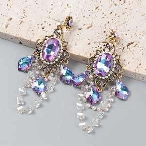 Alloy Diamond Acrylic Earrings Korean Earrings Girl Retro Earrings