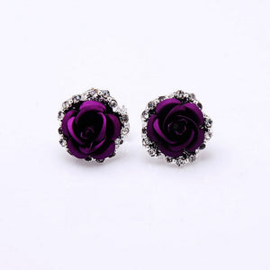 Earrings Source Wholesale Rose Flower Ear Clip Earrings