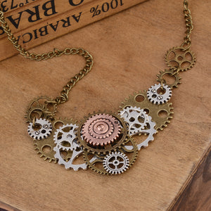 European And American Vintage Necklace Gear Pendant Necklace