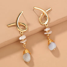 Load image into Gallery viewer, Bi Heart Earrings Female Small  Jelly Blue Natural Stone Earrings Antique Wild Creative Earrings
